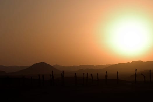 Sunset over the desert