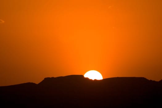 Sunset over the desert