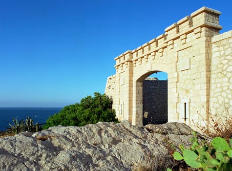 Fortress gate on an island in front of Marseille - 6x4.5 - gate has now been straightened... Thanks for pointing this out...