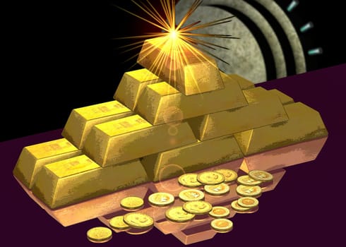 Gold bars in the vault