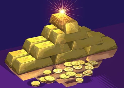 Stylized gold bars
