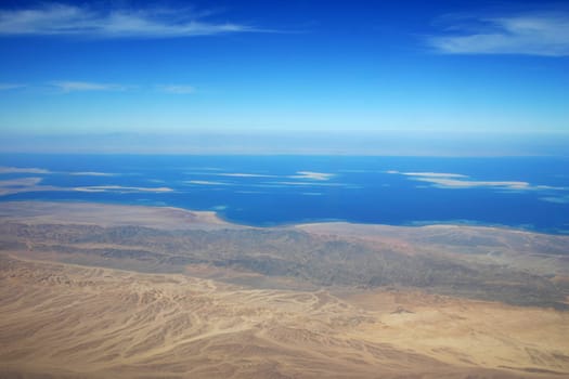 Egyptian desert and Gulf of Suez