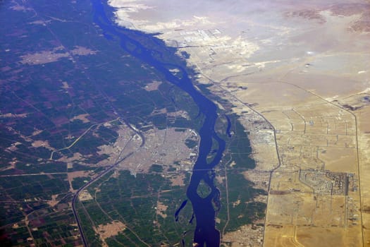 you can clearly see the sharp boundary between the fertile Nile Delta and the Egyptian desert.