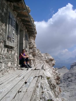Ivano Dibona via ferrata from Cortina D'Ampezzo to Monte Cristallo - Italy