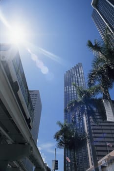 Elevated train in Miami