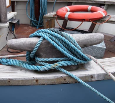 Clamp on a fishing boat,used to cover the mooring lines.