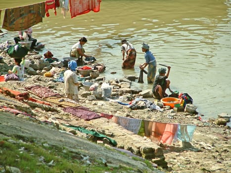 Laundry by the river