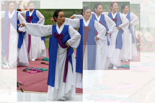 Dancers in the traditional dresses of the maids at the Korean imperial court. (Ueckermünde 4.6.05)