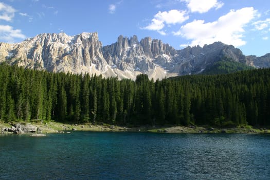 The first photo from the series of the Dolomites June 2005 at Lake Carezza in Nova Levante.