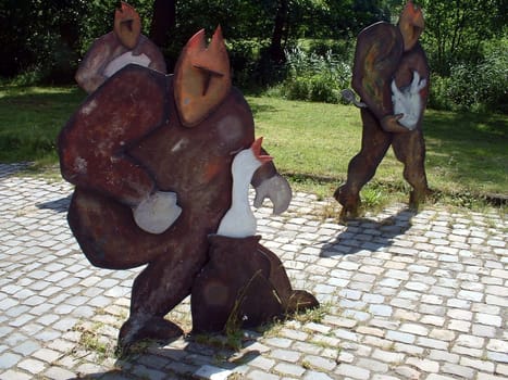 One of many works of art that some regional artists have installed in the forest in Troisdorf near Bonn.