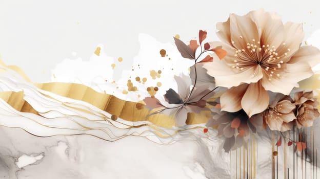 Watercolor abstract design for background of wedding or buzzy social media banner generative AI