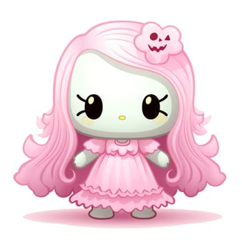 Halloween Spooky Hello Kitty. Cute Hello Kitty Kawaii. AI Generated.