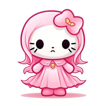 Halloween Spooky Hello Kitty. Cute Hello Kitty Kawaii. AI Generated.
