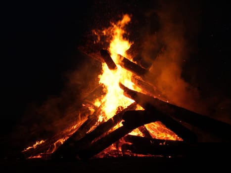 Solstice bonfires in Denmark,here in Aabenraa.