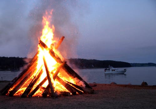 You can also look at the fire from the sea.