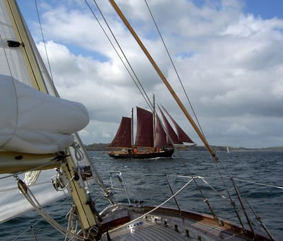 When the wind blows from the front,cruising is the order of the day,here on the Flensburg Fjord. Cruising means: double the distance,three times the time and four times the trouble!   -)