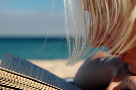 Reading on the beach