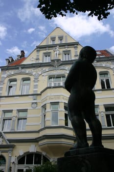 Salmon fountain in Hamelin
