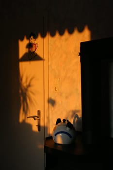 Sunset in a kitchen