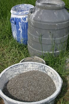 Construction site buckets