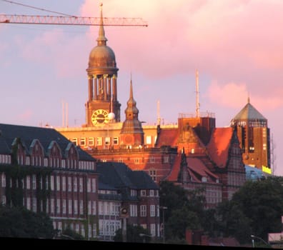 Hamburg's Michel seen from the fish market.