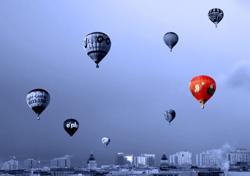 above the rooftops