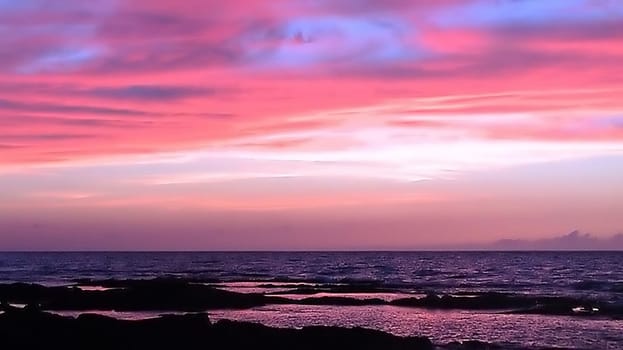 Hawaii in the light of the setting sun
