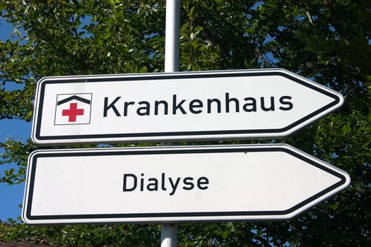 Signs to the hospital