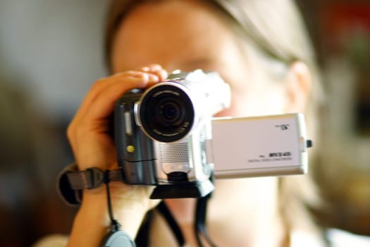 Woman filming