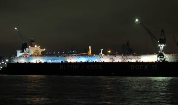 Night shot from the dock,from the fish market.