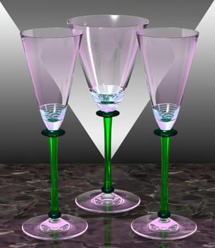3 glasses