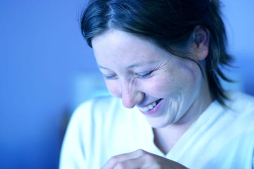 happy woman without isolated