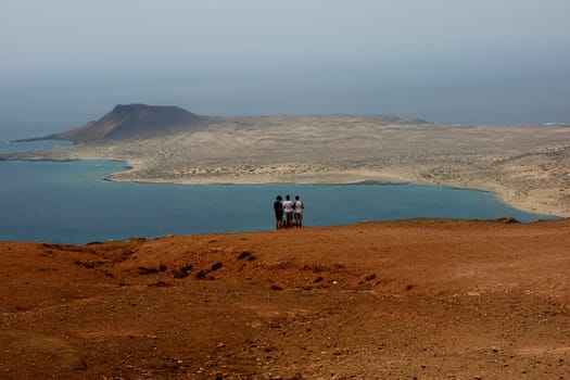 View from Lanzarote to the offshore island of Graciosa