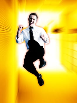 Winning leap in the flames