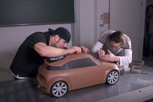 1:4 model of a mini made of industrial plastelin,facelift Study of the students of the State Technical School for Porcelain and Industrial Mold Design