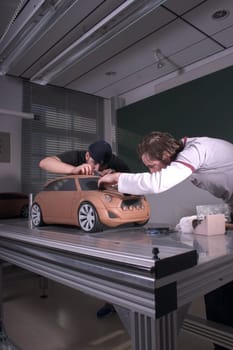1:4 model of a mini made of industrial plastelin,facelift Study of the students of the State Technical School for Porcelain and Industrial Mold Design