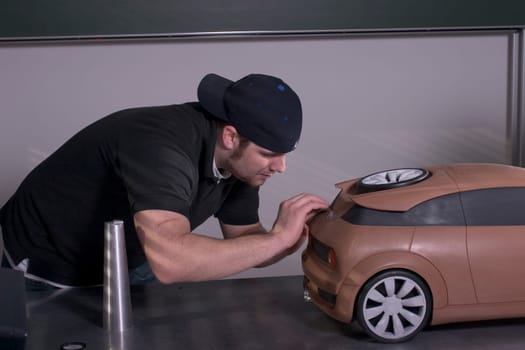 1:4 model of a mini made of industrial plastelin,facelift Study of the students of the State Technical School for Porcelain and Industrial Mold Design