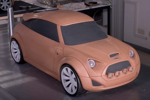 1:4 model of a mini made of industrial plastelin,facelift Study of the students of the State Technical School for Porcelain and Industrial Mold Design