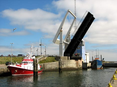 Bascule bridge and lock of Hvide Sande