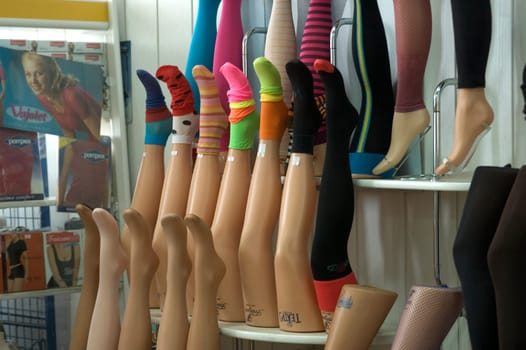 Stockings in the department store ZUM Almaty,Kazakhstan /