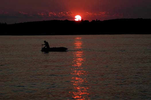 An inflatable boat
