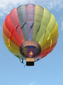 Tethered balloon shortly after take-off.