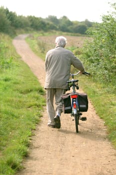 Senior on bike
