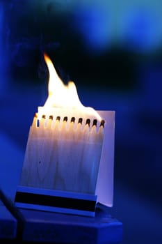 Burning matches