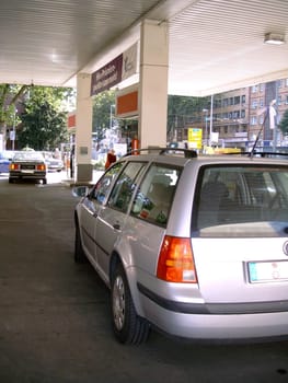 At the gas station