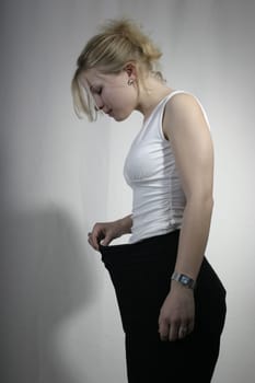 Woman on the scales - serial picture 1 of 3