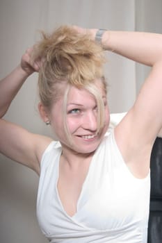 Putting on an updo - serial image 6 of 9