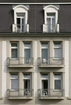 Detail of the spa park façade of the Kurhaus Bad Pyrmont (today Steigenberger Hotel)