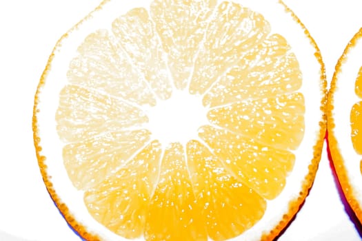 Orange slices in light