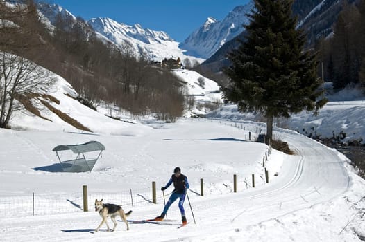 Cross-country skiing in the Lötschental Switzerland